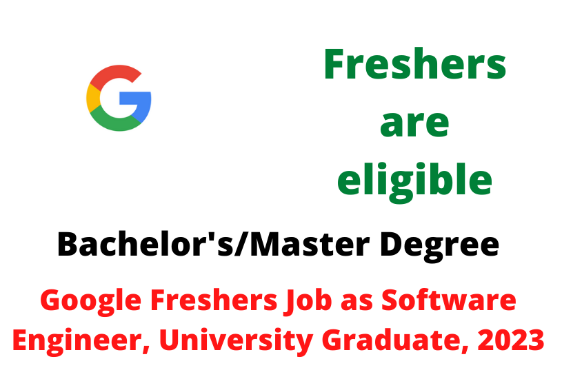 Google Freshers Job as Software Engineer