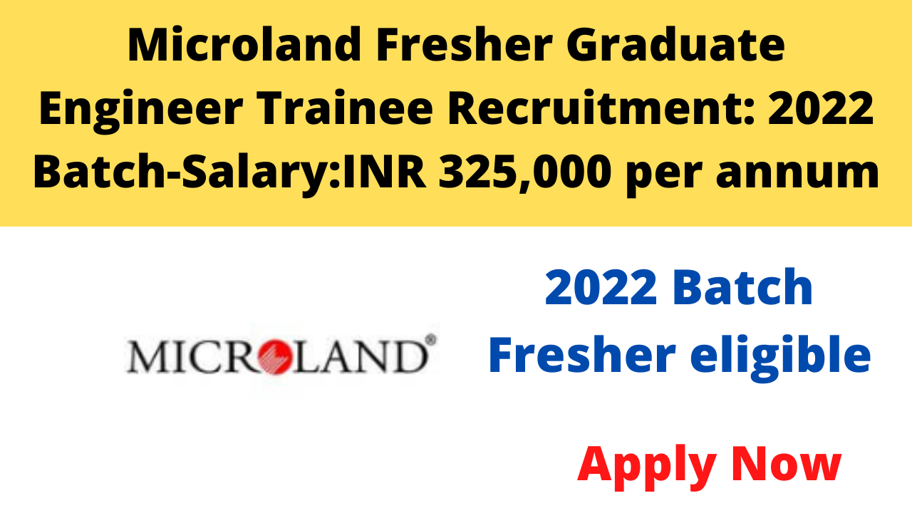Microland Fresher Graduate Engineer Trainee Recruitment