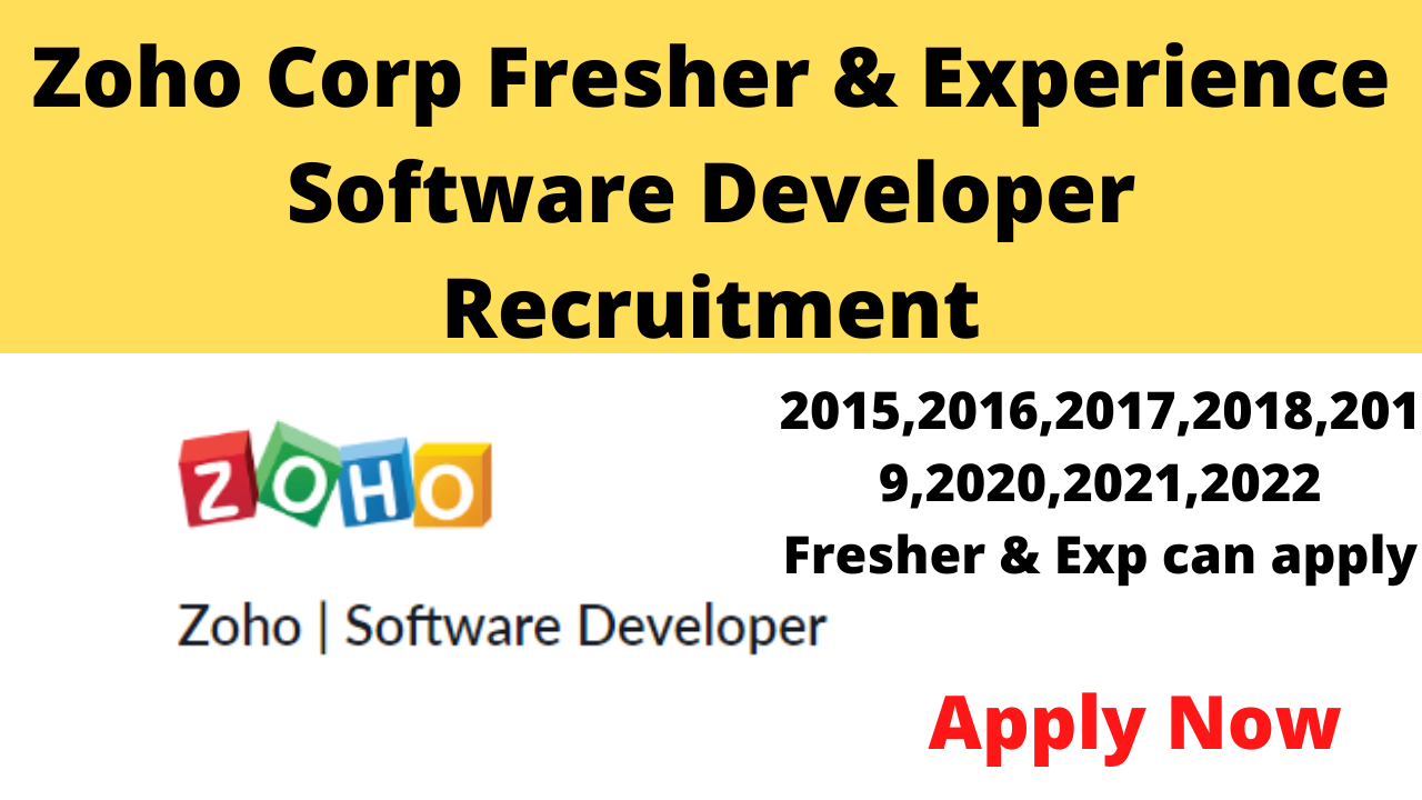 Zoho Corp Fresher Software Developer Recruitment