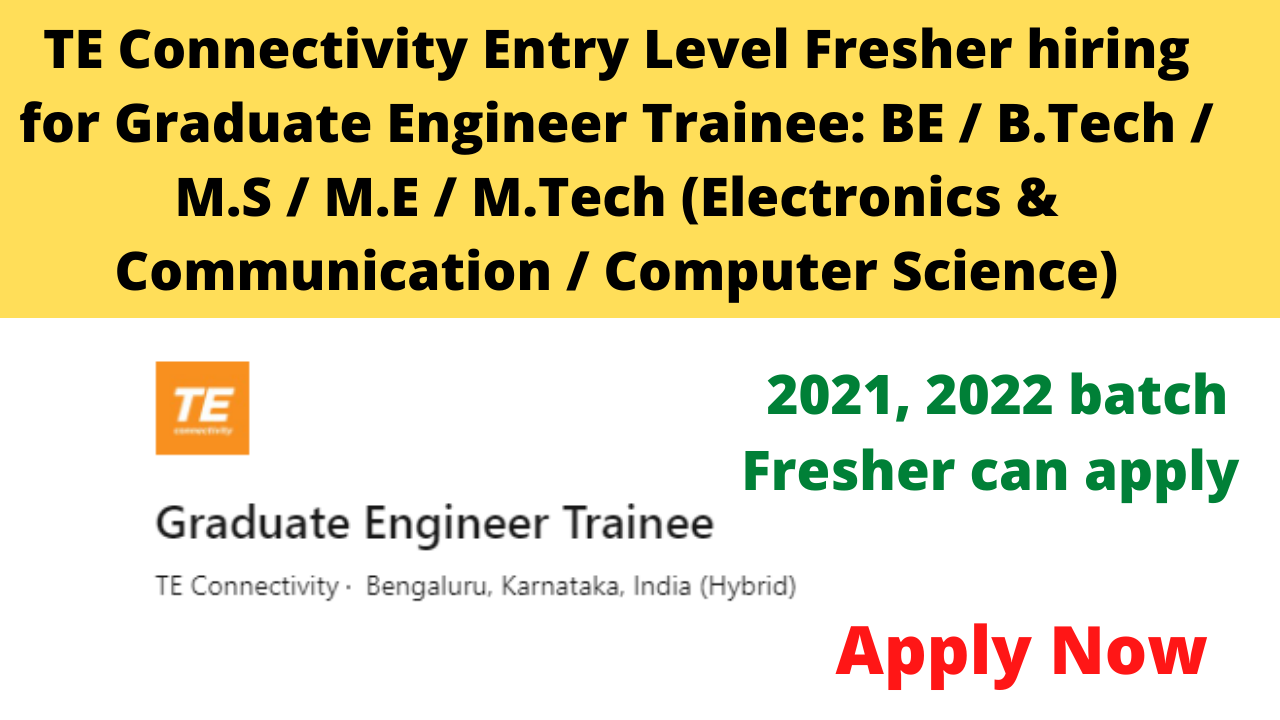 TE Connectivity Entry Level Fresher