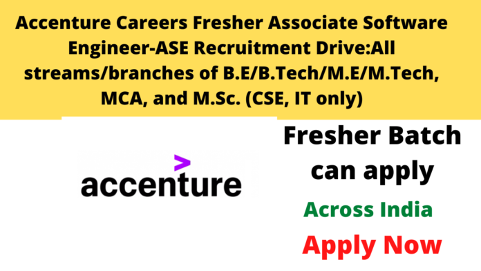 Accenture Careers Fresher Associate Software Engineer