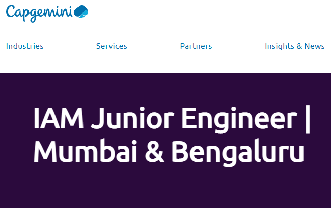 Capgemini invites applications for IAM Junior Engineer