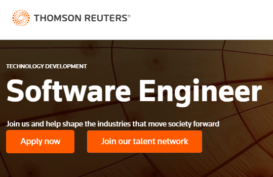 Thomson Reuters Job Update for Software Engineer