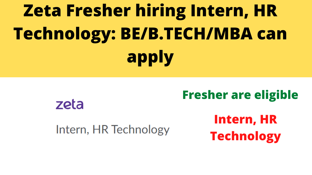 Zeta Fresher hiring Intern
