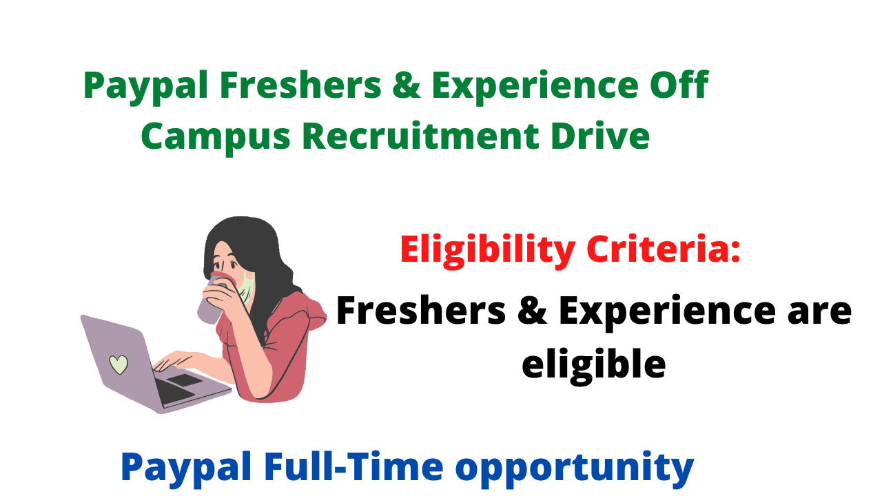 Paypal Freshers & Experience Off Campus Recruitment Drive, check the eligibility criteria
