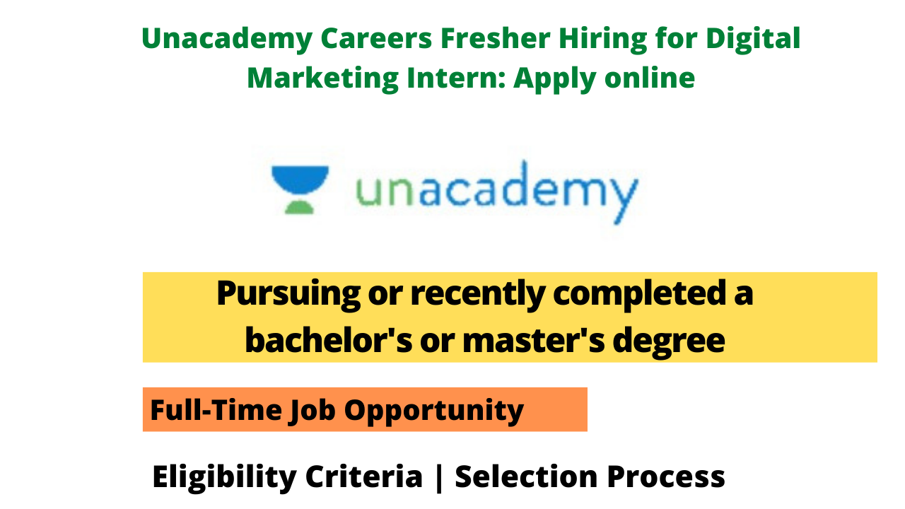 Unacademy Careers Fresher Hiring for Digital Marketing Intern: Apply online