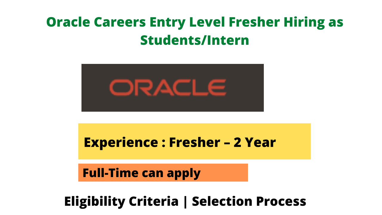 Oracle Careers Entry Level Hiring for Software Developer 1