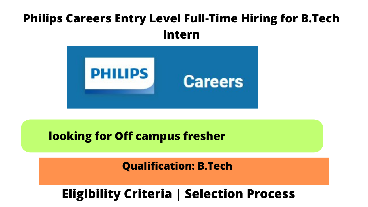 Philips Careers Entry Level Full-Time Hiring for B.Tech Intern