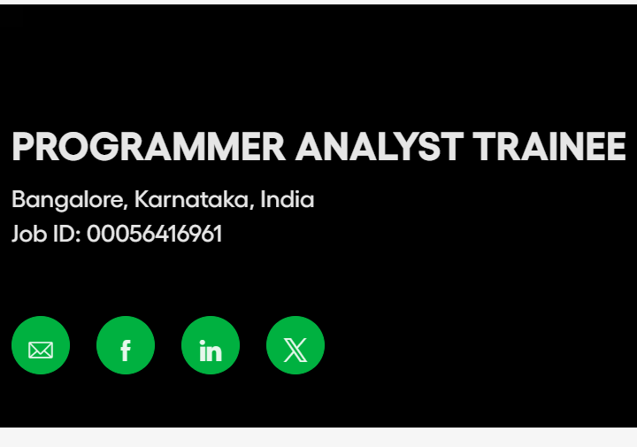 Cognizant is hiring for Programmer Analyst Trainee: Apply Now