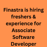 Finastra is hiring freshers & experience for Associate Software Developer
